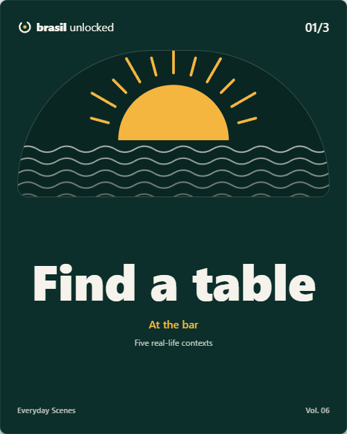 First flashcard from Bars & Nightlife: Find a table