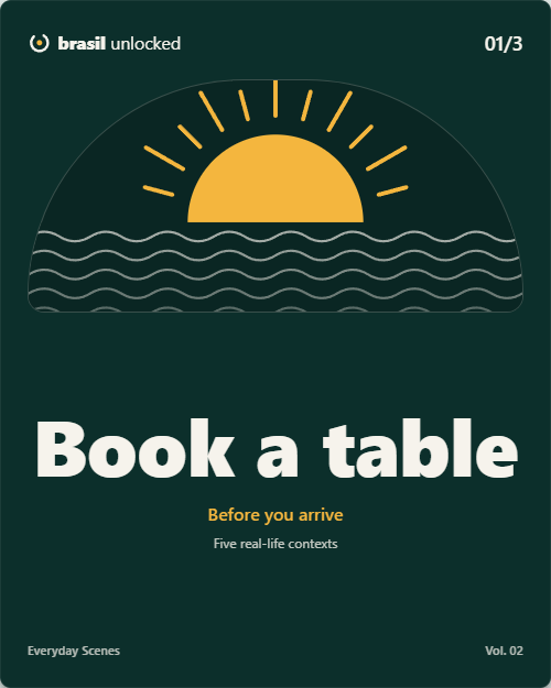 First flashcard from At the Restaurant: Book a table